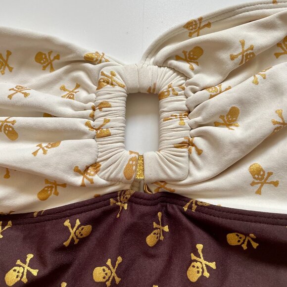 Brown, White and Gold  Swim Suit - Picture 6 of 9